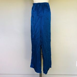 Blue Stripe Satin Sleep Pants Medium